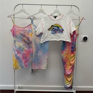 Rainbow tie dye 4 item bundle